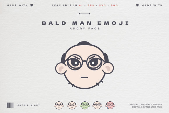 Angry Bald Man Emoji: A Graphic Design Asset for Bold Branding