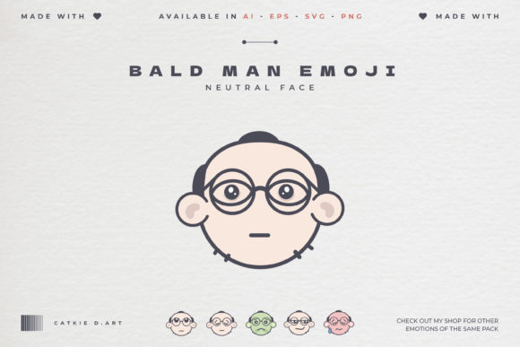 Bald Man Emoji Graphics for Modern Branding