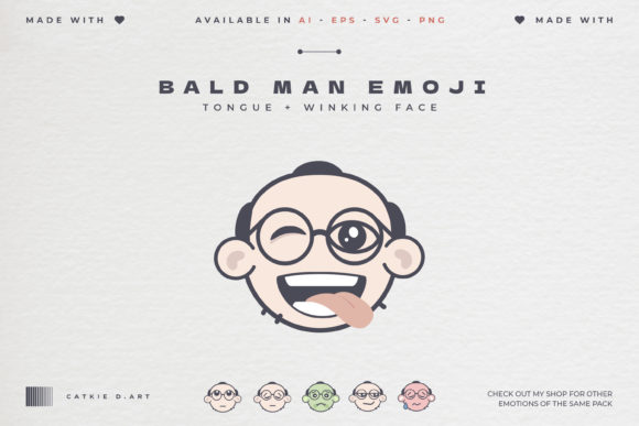 Bald Man Emoji Graphics for Modern Web Design