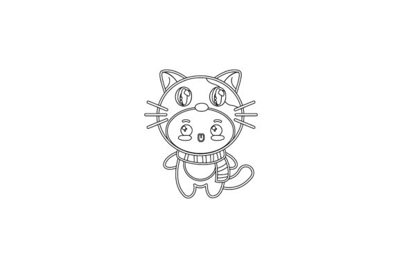 Cat Animal Funny Costume Outline Graphics