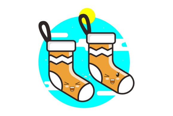 Christmas Socks Funny Kawaii Circle Art Graphics