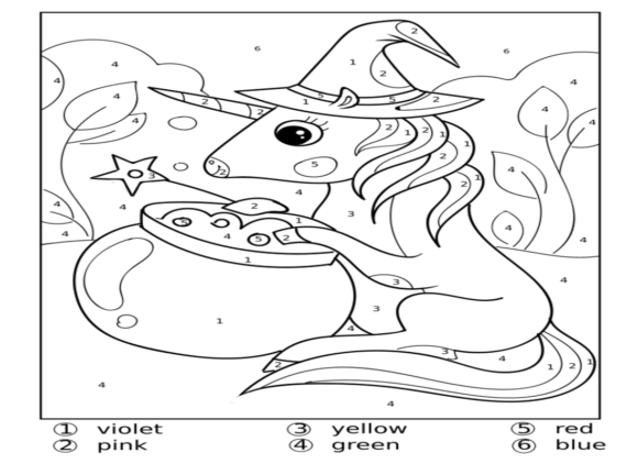 Color by Number - Unicorn Vol - 03: Graphics & Coloring Pages Amp