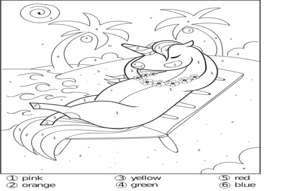 Color by Number - Unicorn Vol - 9 Graphics & Coloring Pages Amp