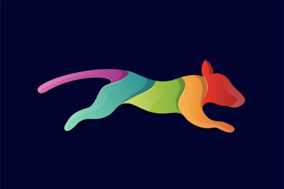Colorful Running Dog Logo: Graphics & Illustrations for Crafters