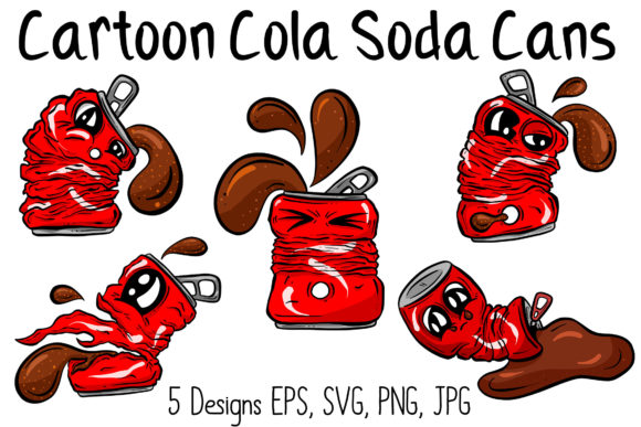 Exploding Crushed Cola Soda Cans Graphics