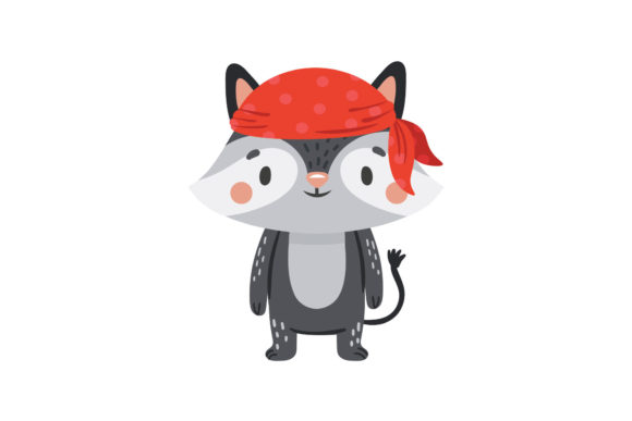 Funny Pirate Animals Flat Graphics