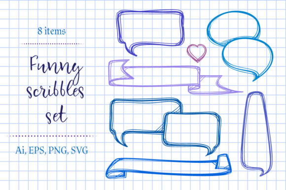 Funny Scribbles Set Graphics