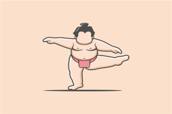 Funny Sumo Ballet Graphics for Editorial Use