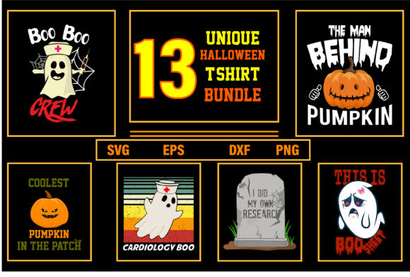 Halloween Tshirt Bundle: 13 Trendy Graphics & Print Templates