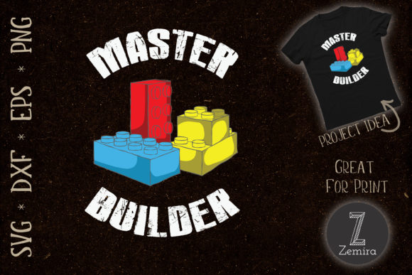 Master Builder Funny Building Blocks Graphics