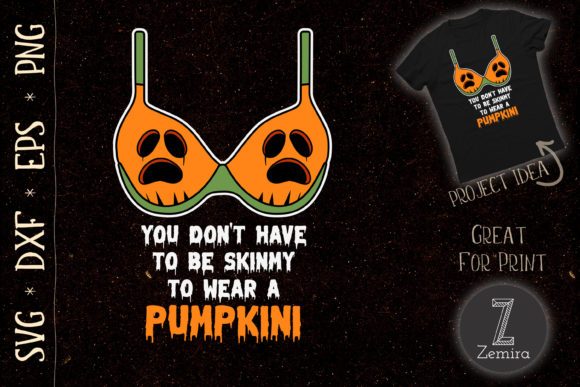 Pumpkini Funny Halloween Graphics for T-Shirt Designs
