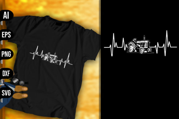 Tractor Heartbeat - Funny Farmer Graphics