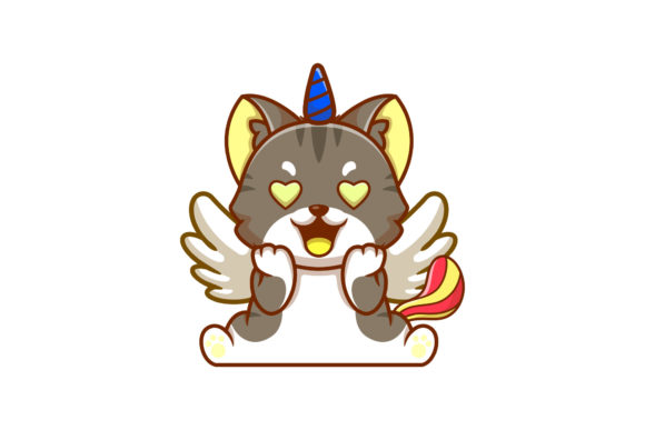 Unicorn Funny Cat Vector Graphics