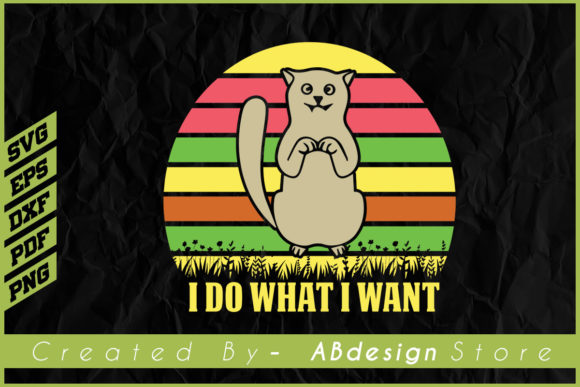 Vintage Retro Funny Cat Lover T-shirt Graphics